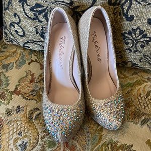 Fabulicious Rhinestone Nude High heels